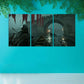 3pcs Medieval River Scene Artistic Metal Print Ready to Hang Art