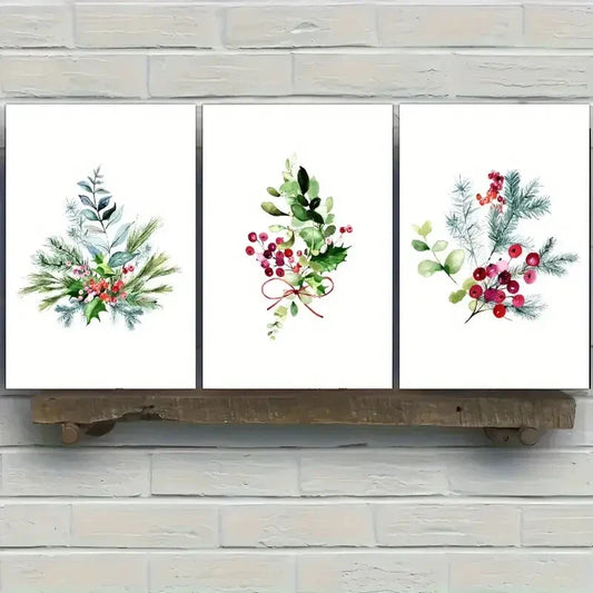 3pcs Flower Art Decoration Poster Beautiful Metal Print Ready to Hang Art