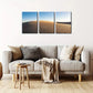 3pcs Desert Painting Blue Sky White Clouds Metal Print Ready to Hang Art
