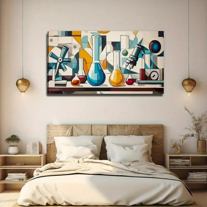 Chemical Laboratory Wall Art Canvas Office Home Room Framed 120x60cm
