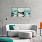 3pcs Blue Green Watercolor Style Abstract Mural Metal Print Ready to Hang Art