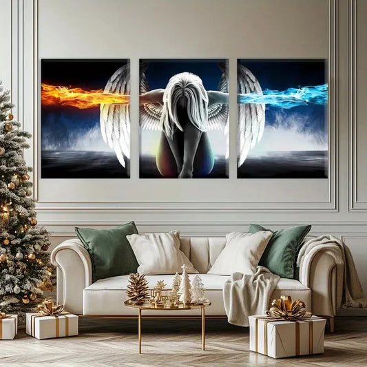 3pcs Fantasy Angel Print Painting Metal Print Ready to Hang Art