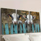 3pcs Rustic Cows Peeking Through Fence Wall Art Set Canvas Framed 40x60cm - High Quality Print 100% Australian Made Wall Canvas Ready to Hang