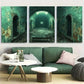 3pcs An Abandoned Insane Asylum Metal Print Ready to Hang Art
