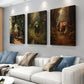 3pcs Hobbit Amphibian & Botanist Frog Wall Art Set Canvas Framed 40x60cm - High Quality Print 100% Australian Made Wall Canvas Ready to Hang