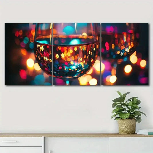 3pcs Colorful Arrangement Bar Exquisite Perfect Wall Art Set Canvas Framed 40x60cm - High Quality Print 100% Australian Made Wall Canvas Ready to Hang