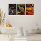 3pcs Space Kangaroo Animal Portrait Art Poster Metal Print Ready to Hang Art