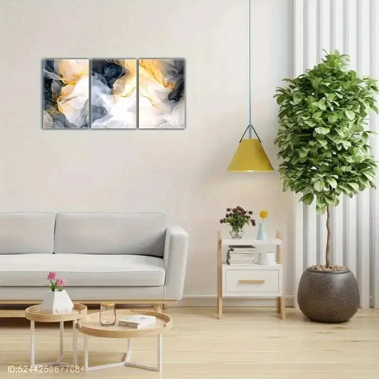 3pcs Abstract Pattern Decoration Poster Metal Print Ready to Hang Art