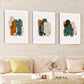 3pcs Abstract Geometric Brush Stroke Gold & Blue Wall Art Set Canvas Framed 40x60cm - High Quality Print 100% Australian Made Wall Canvas Ready to Hang