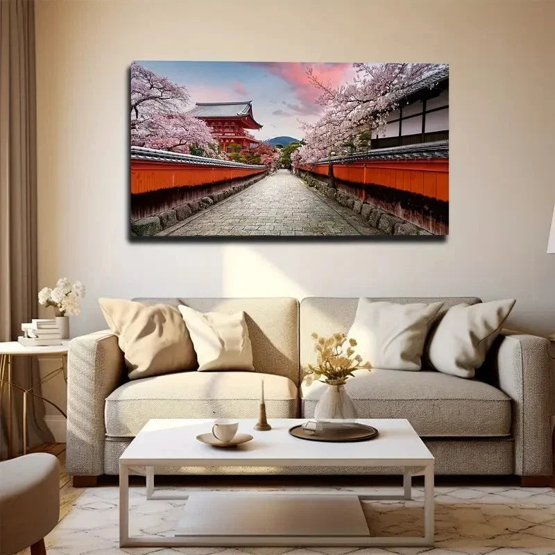 Tokyo Japan Flowers Wall Art Canvas Office Home Room Framed 80x45cm