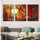 3pcs Cultural Dance, Bold Geometric Elements Metal Print Ready to Hang Art