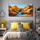 Mountain And Stream Perfect Wall Art Canvas Office Home Room Framed 120x60cm