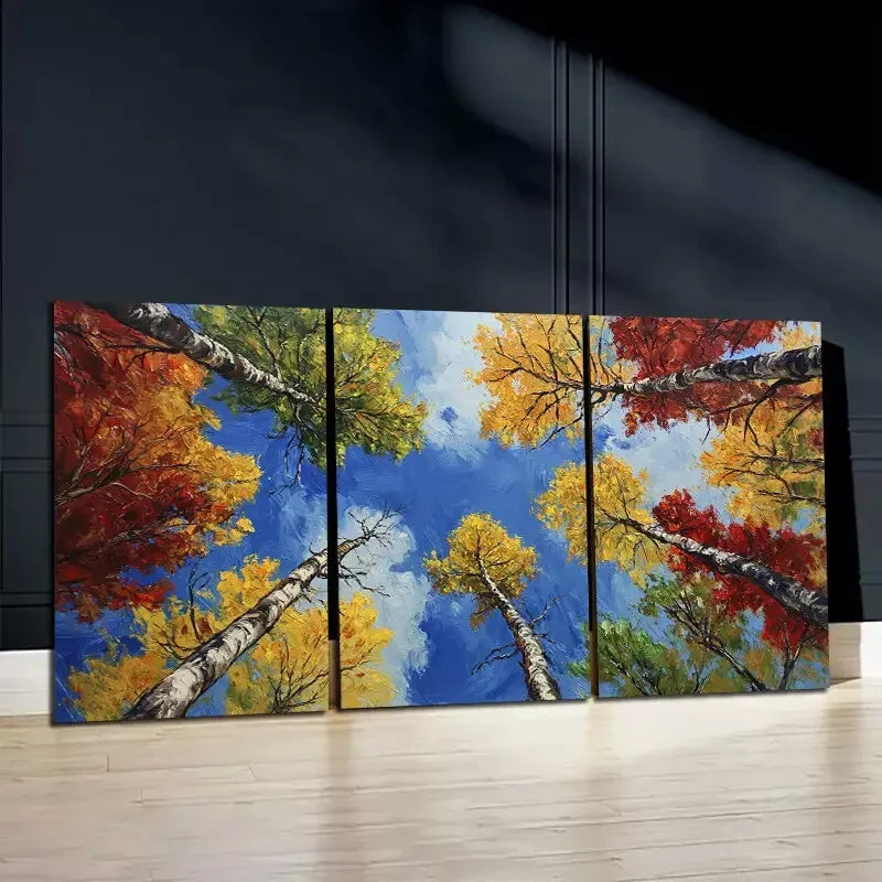 3pcs Sky in the Forest Canvas Framed 40x60cm - High Quality Print 100% Australian Made Wall Canvas Ready to Hang