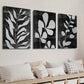 3pcs Black and White Abstract Leaf Botanical Wall Art Set Canvas Framed 40x60cm - High Quality Print 100% Australian Made Wall Canvas Ready to Hang
