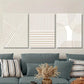 3pcs Geometric Striped Beige, Minimalist Metal Print Ready to Hang Art