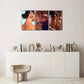 3pcs Exquisite Female Fashion Portrait Art Poster Metal Print Ready to Hang Art