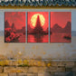 3pcs Pagoda and Moon Canvas Framed 40x60cm - High Quality Print 100% Australian Made Wall Canvas Ready to Hang