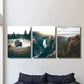 3pcs Bison & Scenic Waterfalls, Yosemite Grand Metal Print Ready to Hang Art