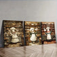 3pcs The whimsical chef Wall Art Set Canvas Framed 40x60cm - High Quality Print 100% Australian Made Wall Canvas Ready to Hang