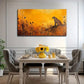 Leopard On The Prairie Wall Art Canvas Office Home Room Framed 120x60cm
