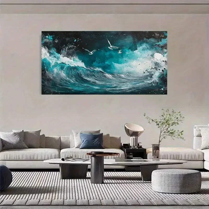 Modern Seaside Scenery Wall Art Canvas Office Home Room Framed 120x60cm
