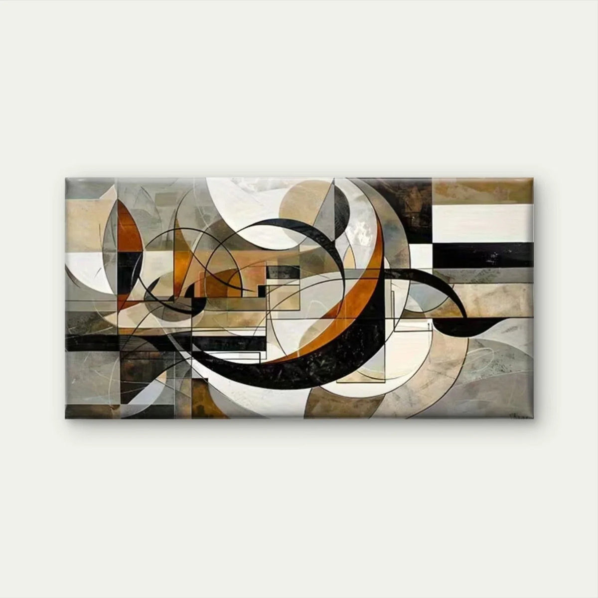 Geometric Symphony Wall Art Canvas Office Home Room Framed 80x45cm
