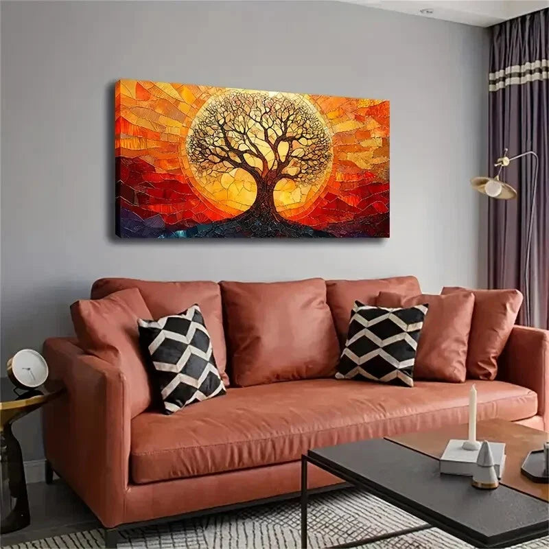 Vibrant Fall Colors Sun Perfect Wall Art Canvas Office Home Room Framed 120x60cm