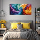 Vibrant Swirls in Purple Wall Art canvas office home room framed 120x60cm