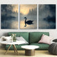 3pcs Abstract Graceful Swan Black Bird Metal Print Ready to Hang Art