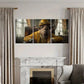 3pcs Elegant Buffalo in Golden Attire Animal Metal Print Ready to Hang Art
