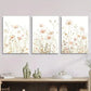 3pcs Soft Pink and Golden Wildflower Wall Art Set Canvas Framed 40x60cm - High Quality Print 100% Australian Made Wall Canvas Ready to Hang
