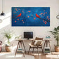 Vibrant Abstract Floral Retro Wall Art Canvas Office Home Room Framed 120x60cm