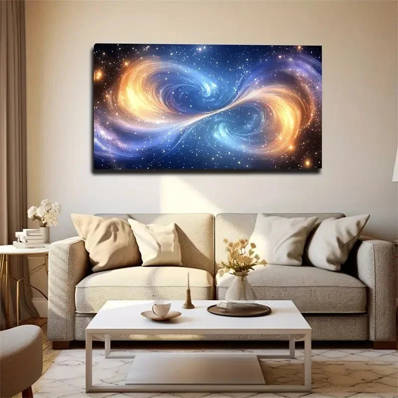 Exaggerated Style Bright Lines Wall Art Canvas Office Home Room Framed 80x45cm
