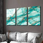 3pcs White and Blue Gradient Marble Texture Wall Art Set Canvas Framed 40x60cm - High Quality Print 100% Australian Made Wall Canvas Ready to Hang
