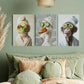 3pcs Featuring a Monkey, Duck, And Frog Metal Print Ready to Hang Art