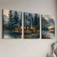 3pcs Modern Forest Mountain Cabin Landscape Wall Art Set Canvas Framed 40x60cm - High Quality Print 100% Australian Made Wall Canvas Ready to Hang