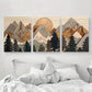 3pcs  rustic wood effect art, forest art painting Metal Print Ready to Hang Art