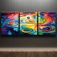 3pcs Abstract Colourful Painting Drops Metal Print Ready to Hang Art