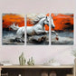 3pcs Abstract Galloping Horse Dark White Light Metal Print Ready to Hang Art
