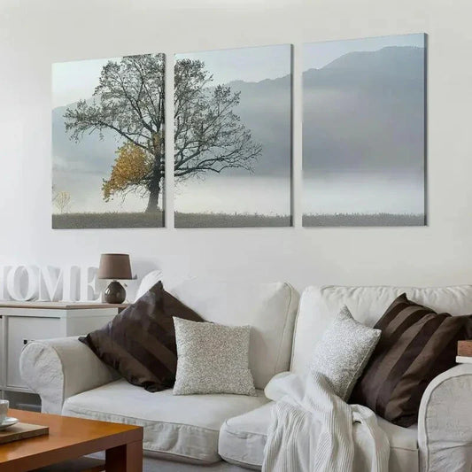 3pcs Vibrant Tree & Mountain Landscape Wall Art Set Canvas Framed 40x60cm - High Quality Print 100% Australian Made Wall Canvas Ready to Hang