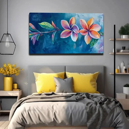 Vibrant Egg Flower Design Wall Art canvas office home room framed 120x60cm