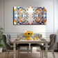Floral Pattern Vibrant Colors Wall Art Canvas Office Home Room Framed 80x45cm