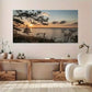 Pine Tree Branch Sunset wall canvas office home room framed 120x60cm