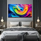 Swirling Colors Design In Blue Wall Art Canvas Office Home Room Framed 80x45cm
