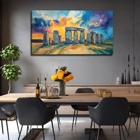Stonehenge Amazing Perfect Wall Art Canvas Office Home Room Framed 120x60cm