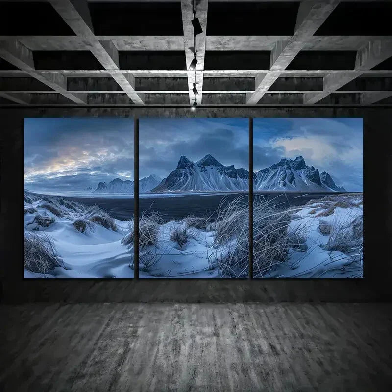 3pcs Mountain Snowy Nature Scenery Photography Metal Print Ready to Hang Art