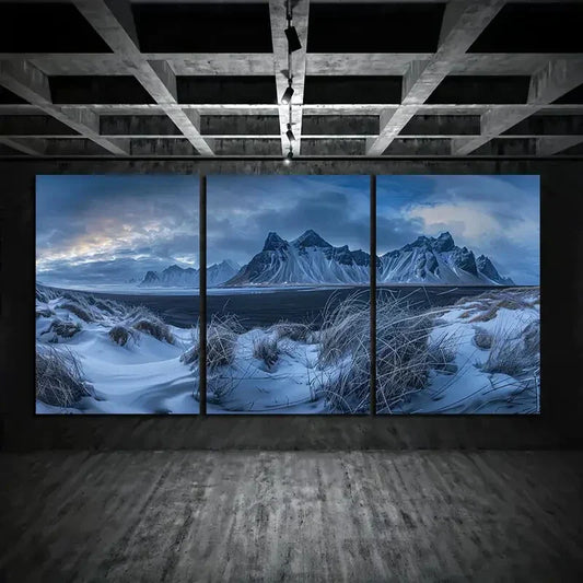 3pcs Mountain Snowy Nature Scenery Photography Metal Print Ready to Hang Art