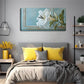 White Flower with Black Stamens Wall Art Canvas Office Home Room Framed 120x60cm