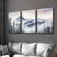 3pcs Blue Snow Mountain Valley Forest Wall Art Set Canvas Framed 40x60cm - High Quality Print 100% Australian Made Wall Canvas Ready to Hang