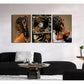 3pcs Boho Fashion Black Girl Painting Metal Print Ready to Hang Art